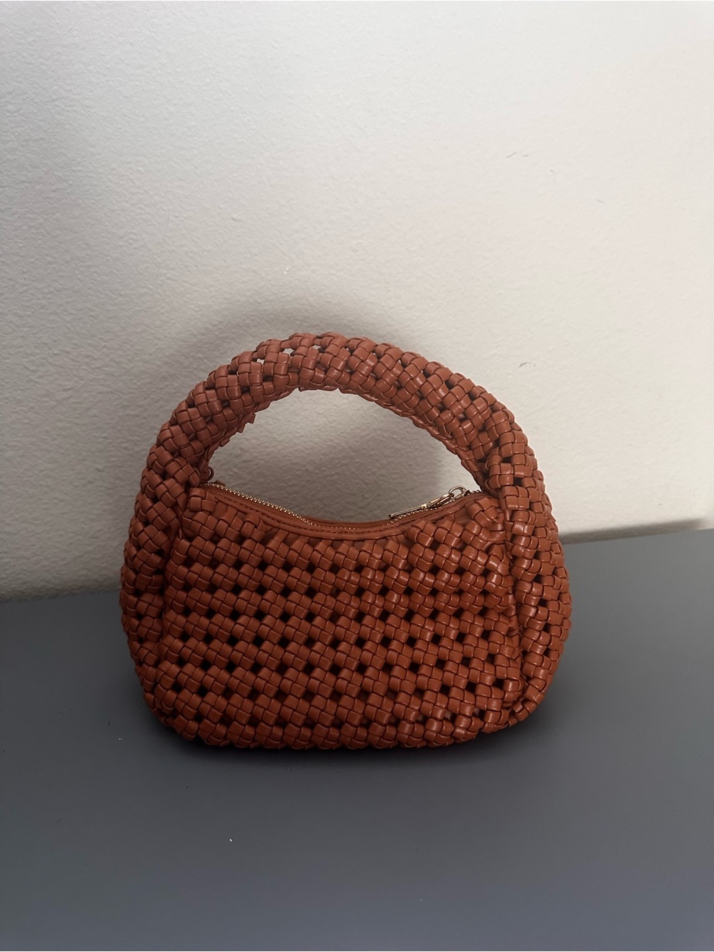 Antik Kraft Woven Mini Tote in Cognac